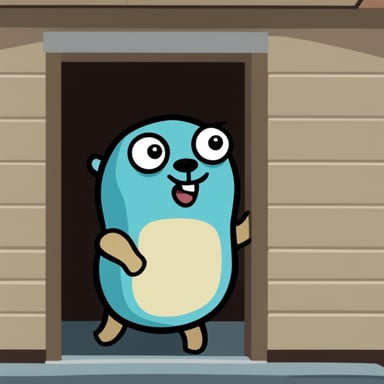 Go Blue Gopher coming out of the wall in a surprising twist in a comedy movie.