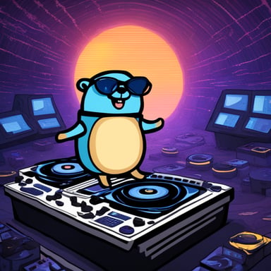 As a DJ in a techno trance party, Go Blue Gopher spun records under a sea of lasers, with other gophers dancing to the beat.