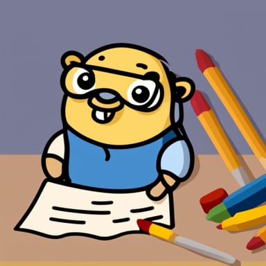 Go Blue Gopher filling in a form.