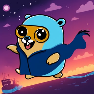 Go Blue Gopher screaming at Docker-compose.