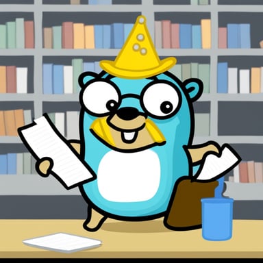 Go Blue Gopher angrily filling some formularies.