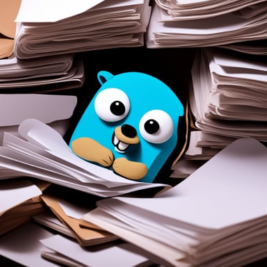 Go Blue Gopher sleeping in a pile of papers.