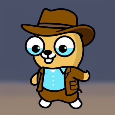 Go Blue Gopher as Indiana Jones.