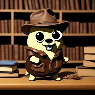 Go Blue Gopher as Indiana Jones.