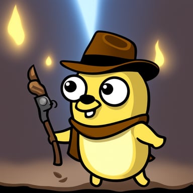 Go Blue Gopher as Indiana Jones.
