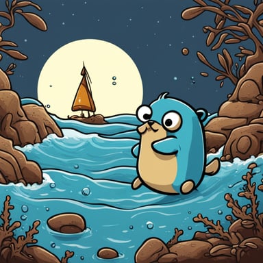 A strong Go Blue Gopher fighting a rustacean.