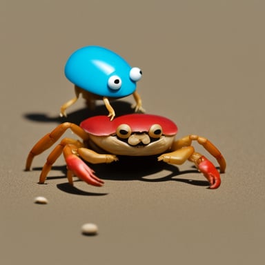 Go Blue Gopher fighting a red crab