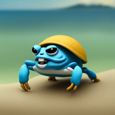Go Blue Gopher riding crab. Realistic look.