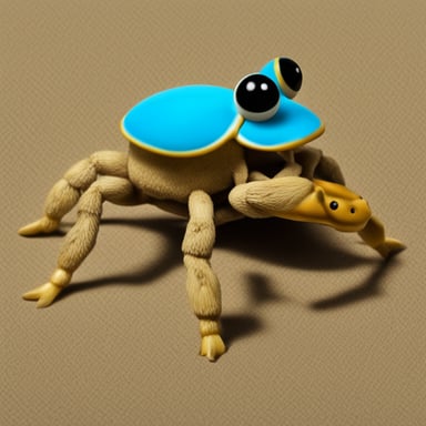 Go Blue Gopher riding crab. Realistic look.