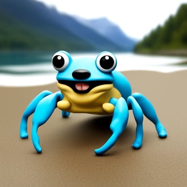 Go Blue Gopher riding crab. Realistic look.