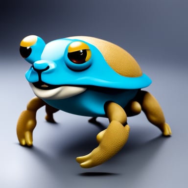 Go Blue Gopher riding crab. Realistic look.