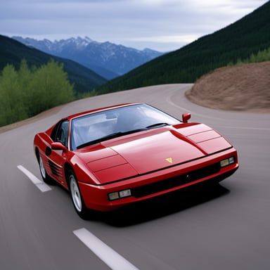 Go blue gopher driving a Ferrari Testarossa.