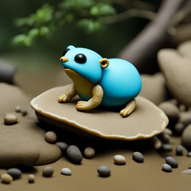 Ultra realistic Go Blue Gopher on top of a crab.
