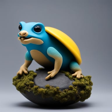 Ultra realistic Go Blue Gopher on top of a crab.