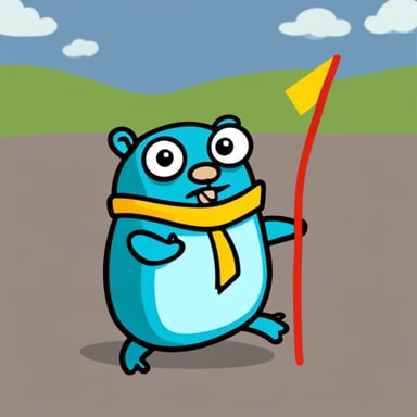 go blue gopher as a frog