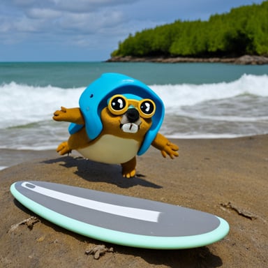 Go Blue Gopher surfing on top of a crab.