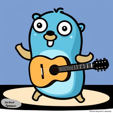 Go Blue Gopher playing guitar clipart