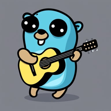 Go Blue Gopher playing guitar clipart