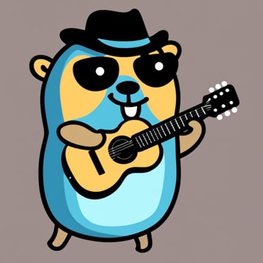 Go Blue Gopher playing guitar clipart