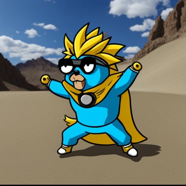 Go Blue Gopher as Super Saiyan