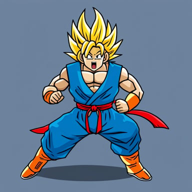 Go Blue Gopher as a Super Saiyan in Dragon Ball Z.