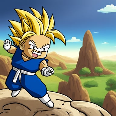 Go Blue Gopher as a Super Saiyan in Dragon Ball Z.