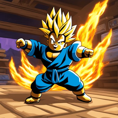 Go Blue Gopher as a Super Saiyan doing a Kamehameha.
