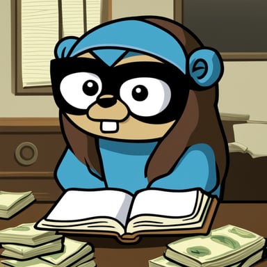 Go Blue Gopher as L in the Death Note anime solves mysteries with wit and intelligence.