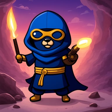 Go Blue Gopher as a ninja from a secret society.