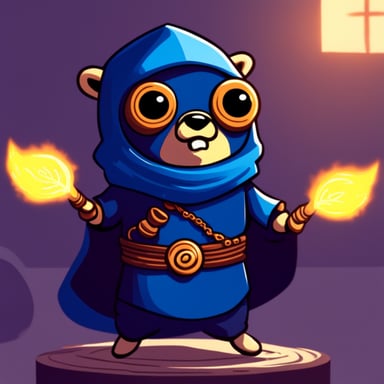 Go Blue Gopher as a ninja from a secret society.