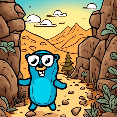 Go Blue Gopher as a blind person navigates the world with heightened senses, showcasing resilience and positivity in every step.