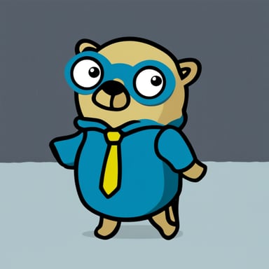 Go Blue Gopher as Neo from Matrix.