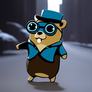 Go Blue Gopher as Neo from Matrix.