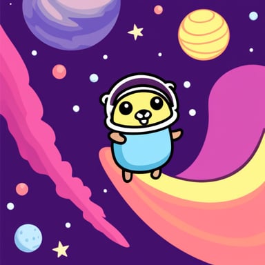 Go Blue Gopher floating in space.