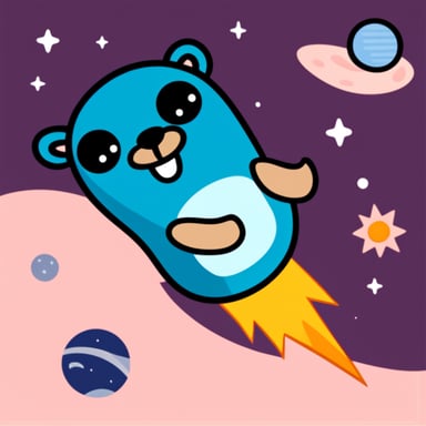 Go Blue Gopher floating in space.