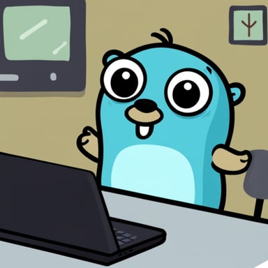 Go Blue Gopher is crying over a computer.