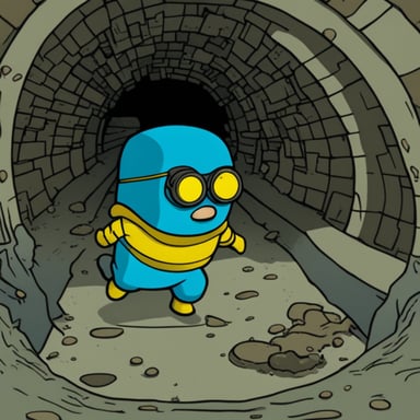 Go Blue Gopher goes diving in the sewer with mutant ninjas.