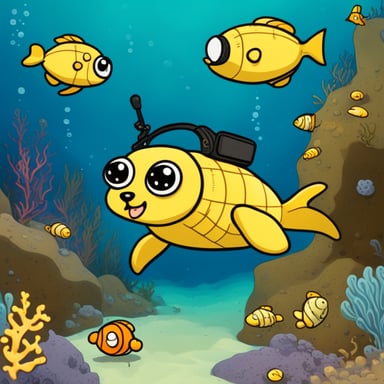 Go Blue Gopher diving in the open sea.