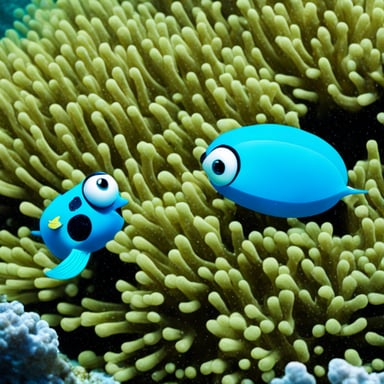 Go blue gopher diving in the corals.