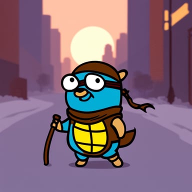 Go Blue Gopher as a Teenage Mutant Ninja Gopher.