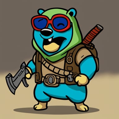 Go Blue Gopher as a Teenage Mutant Ninja Gopher. Good quality drawing.
