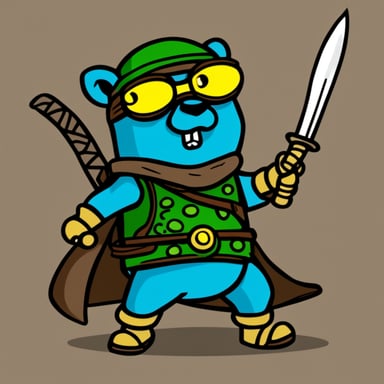 Go Blue Gopher as a Teenage Mutant Ninja Gopher. Good quality drawing.