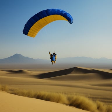 A Go Blue Gopher parachuting into the desert of Java.