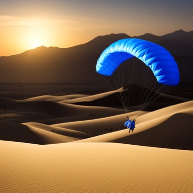 A Go Blue Gopher parachuting into the desert of Java.