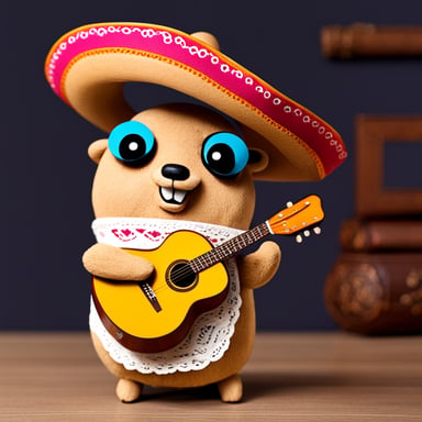 Go Blue Gopher in a Mexican costume.
