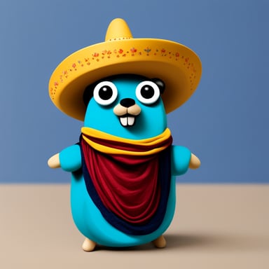 Go Blue Gopher in a Mexican costume.
