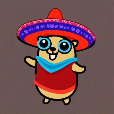 Go Blue Gopher in a Mexican costume.