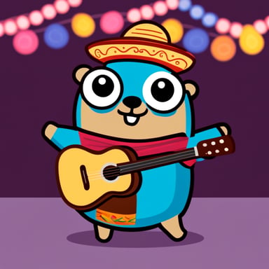 Go Blue Gopher in a Mexican costume.