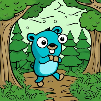 In the forest clipart, the Go Blue Gopher frolics among the trees, adding a playful touch to the scene.