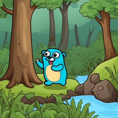 In the forest clipart, the Go Blue Gopher frolics among the trees, adding a playful touch to the scene.